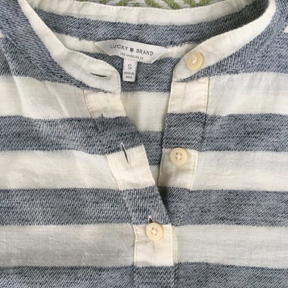 Lucky Brand Striped Peplum Blouse - Picture 2 of 6